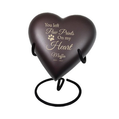 Personalized Memorial Heart Pet Urn with Stand