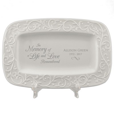 Personalized Memorial Lenox Carved Tray