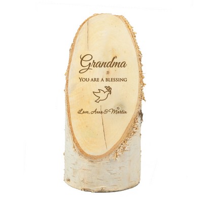 Personalized Natural Birch Wood Plaque for Grandma