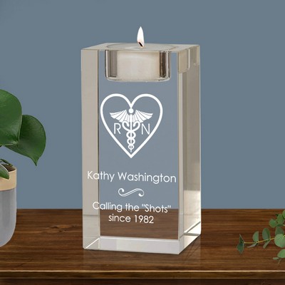 Personalized Nurse Thank You Crystal Tea light Candle Holder