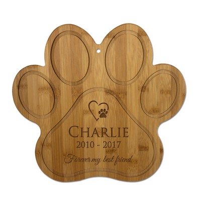 Personalized Paw Bamboo Pet Memorial Wall Plaque