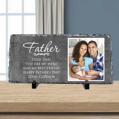 Personalized Photo Slate Keepsake Plaque for Dad