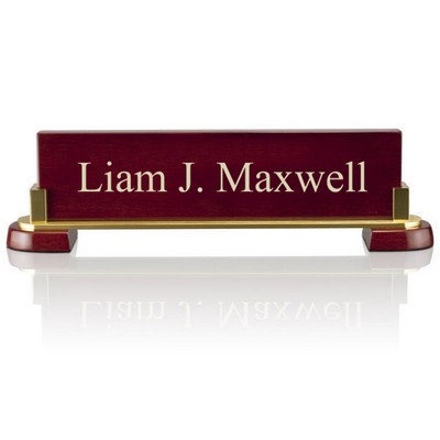 Personalized Piano Finished Rosewood Desk Nameplate