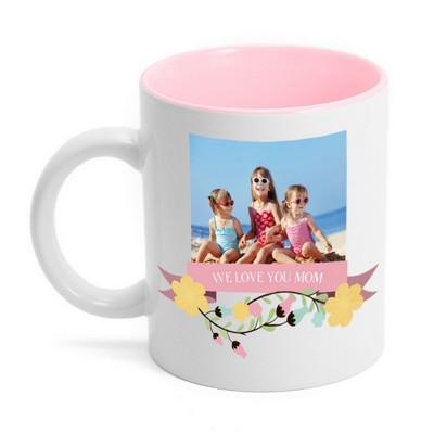 Personalized Pink Mom Photo Mug