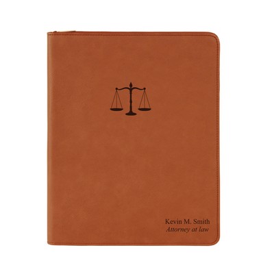 Personalized Rawhide Leatherette Portfolio for Lawyers
