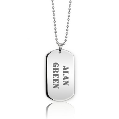 Classic Personalized Silver Dog Tag Necklace for Him