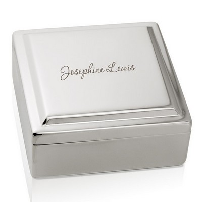 Personalized Silver Keepsake Box
