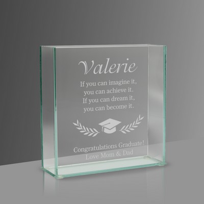 Personalized Square Glass Vase for Graduates