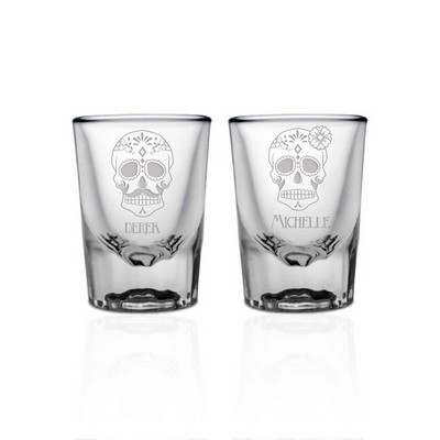 Personalized Sugar Skull Shot Glass Set for Couples