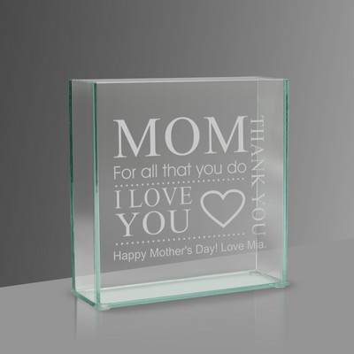 Personalized Thank You Glass Vase for Mom
