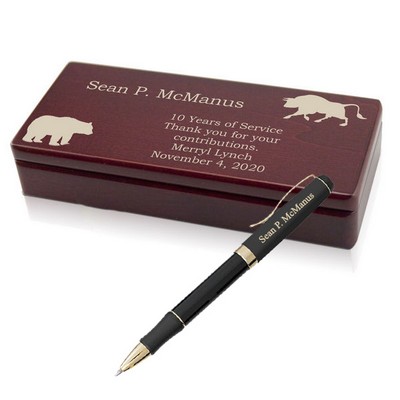 Personalized Wall Street Pen with Rosewood Box