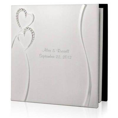 Personalized Wedding Romance Silver Guest Book