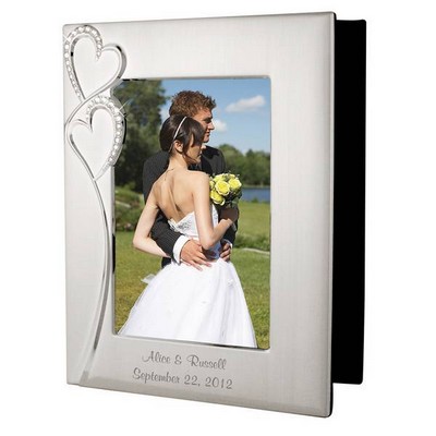 Personalized Wedding Romance Silver Photo Album with Frame