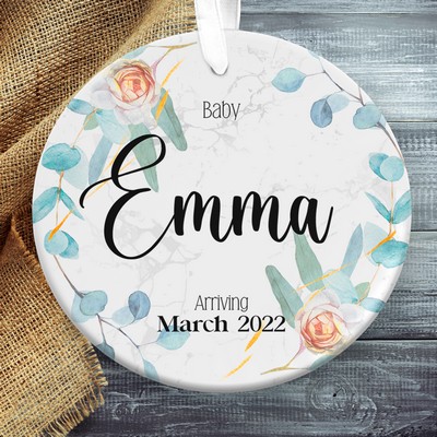 Baby Announcement Christmas Ornament, Personalized New Born Christmas Ornament
