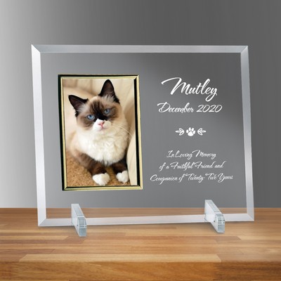 Pet Memorial Glass Vertical 4" X 6" Personalized Photo frame