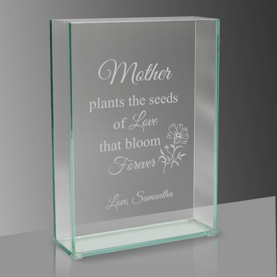 Plant the Seeds of Love Rectangular Glass Vase for Mom