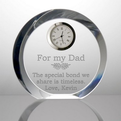 Round Crystal Desk Clock for Dad