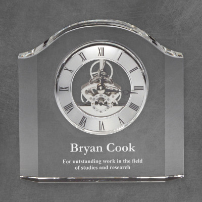 Rounded Edge Personalized Crystal Clock