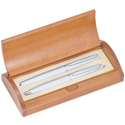 Personalized Satin Silver Pen Set