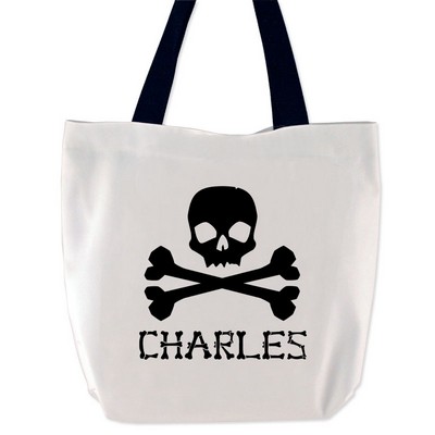 Skull and Crossbones Personalized Name Treat Bag