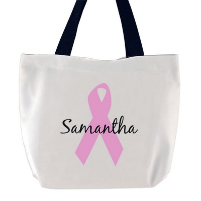 Pink Ribbon Breast Cancer  Large tote bag