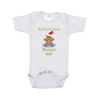 Babys First Christmas Personalized Bodysuit
