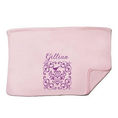 Personalized Elegant Pink Baby Receiving Blanket