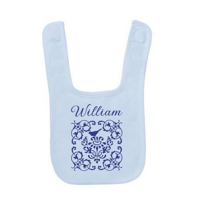 Personalized Elegant Blue Baby Bib