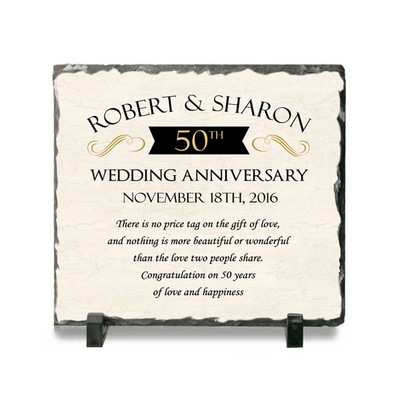 50th Wedding Anniversary Personalized Stone Plaque