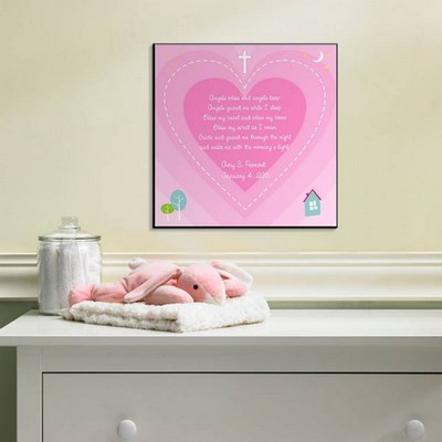 Personalized Bedtime Blessing Art Panel in Pink