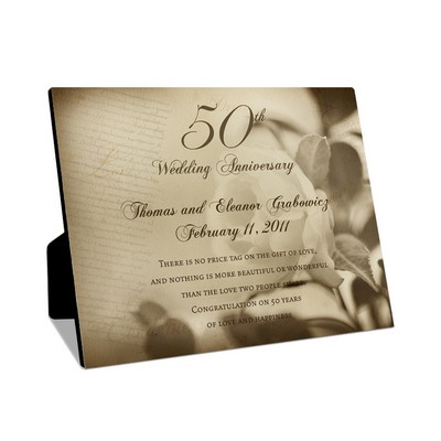 50th Wedding Anniversary Personalized 8x10 Photo Panel with Easel