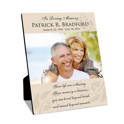 Personalized 8x10 Memorial Photo Panel with Easel