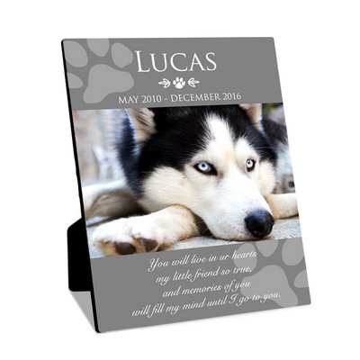 Personalized 8x10 Dog Memorial Photo Panel with Easel