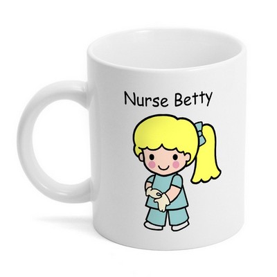Custom Character Nurse in Scrubs Coffee Mug