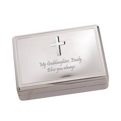 Beautiful Cross Silver Jewelry Box