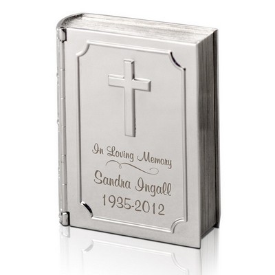 Silver Personalized Memorial Bible Keepsake Box