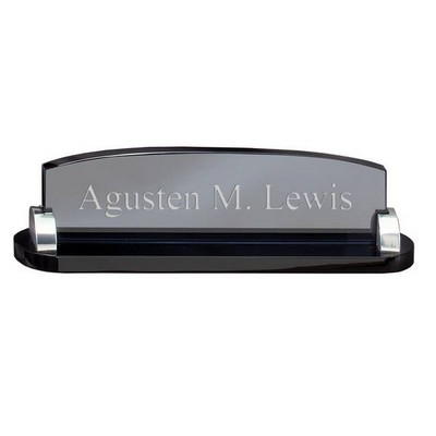 Smoked Glass Personalized Desk Name Plate