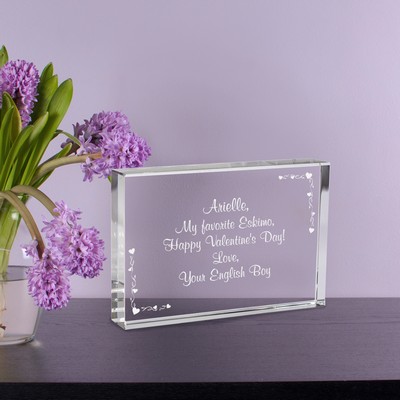 Your Special Valentine Message on a Crystal Plaque