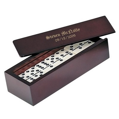 Beautiful Personalized Domino Set in Rosewood Box