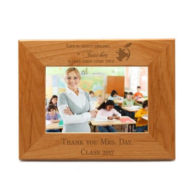 Teachers Make Dreams Come True Personalized 4x6 Wood Frame