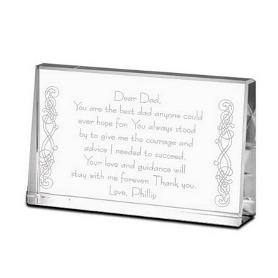 Thank You Dad Personalized Crystal Keepsake Plaque