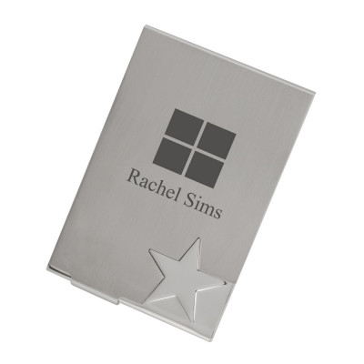 Top Star Silver Business Card Case