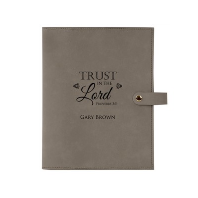 Trust the Lord Gray Leatherette Personalized Bible Book Cover