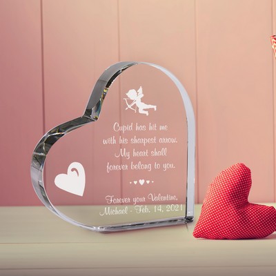 Valentines Day Cupid Heart Shaped Keepsake Plaque
