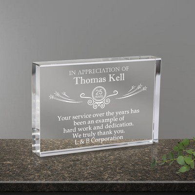 Years of Service Crystal Plaque