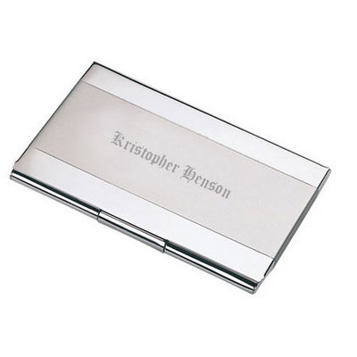 Elegant Pocket Two Tone Personalized Business Card Holder