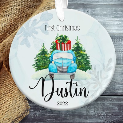 Baby Boy First Christmas Ornament, My First Christmas Personalized Baby Ornament Gift